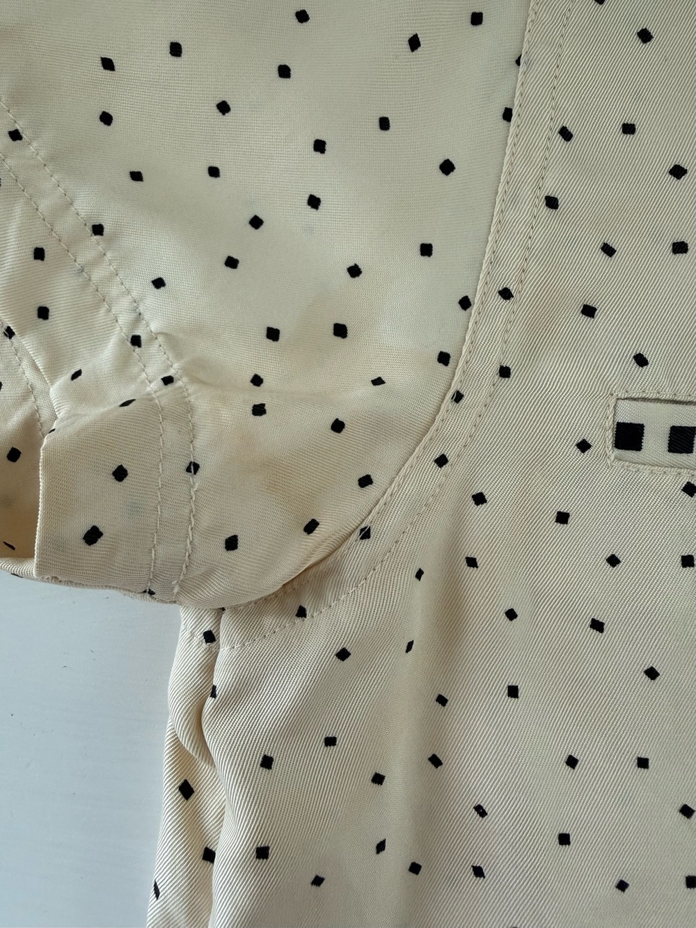 Vintage Jamie Sadock 100% Silk Geometric Polka Dot Button Up Blouse Small - Picture 7 of 9